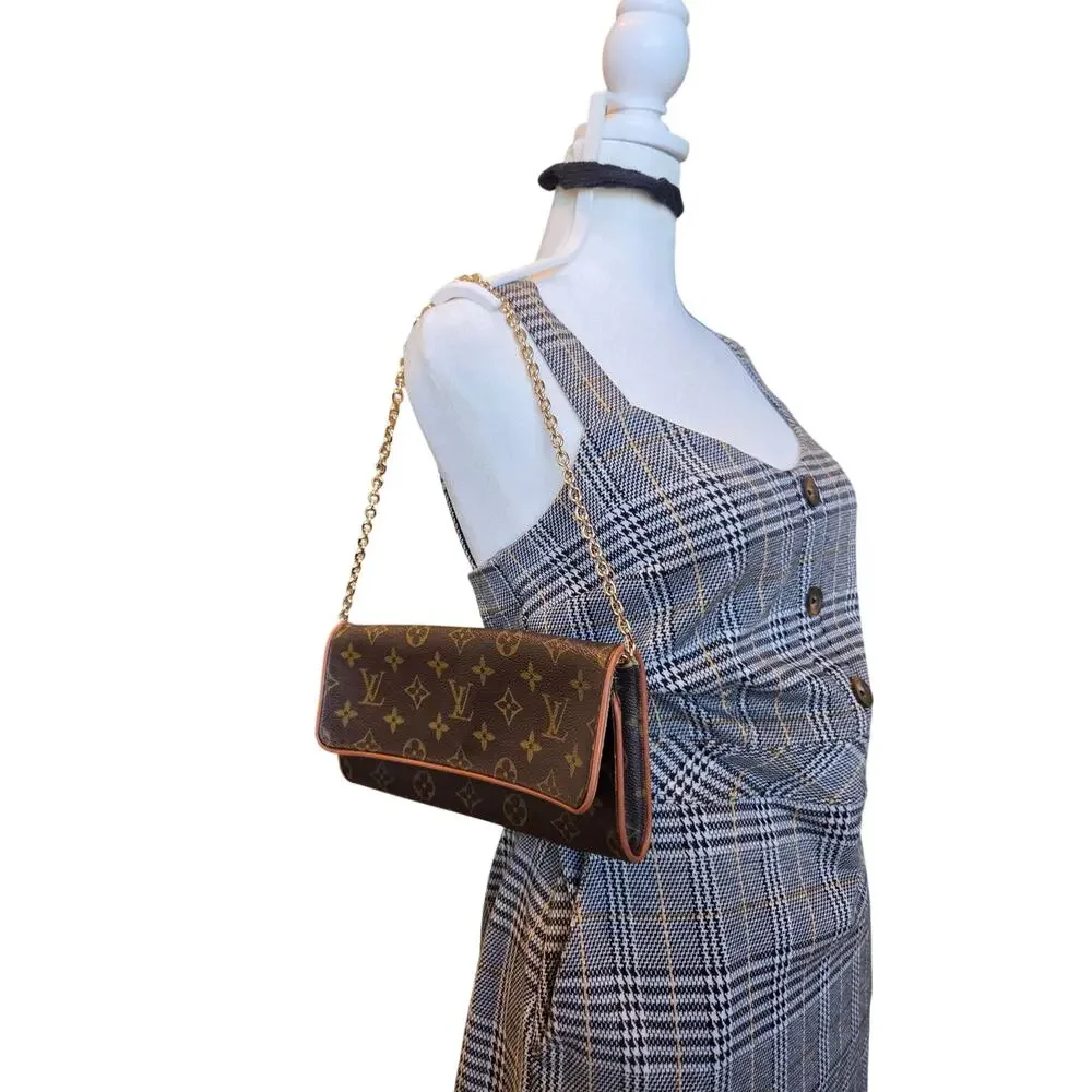 Louis Vuitton Monogram Twin Pochette GM Shoulder Crossbody Bag LV Vintage